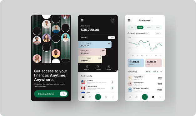 UX/UI design for a fintech app